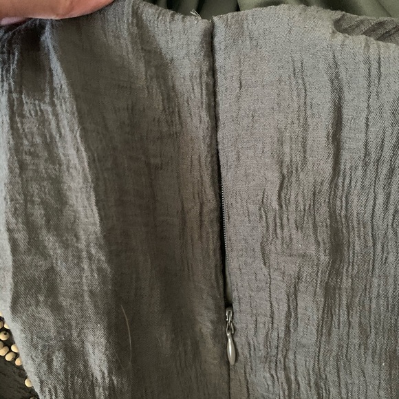 BCBG wooden bead pattern dress in olive green - Picture 6 of 11